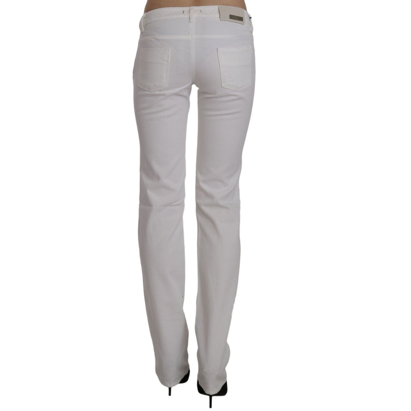 Costume National White Cotton Slim Fit Straight Jeans Pants SIG30112-25