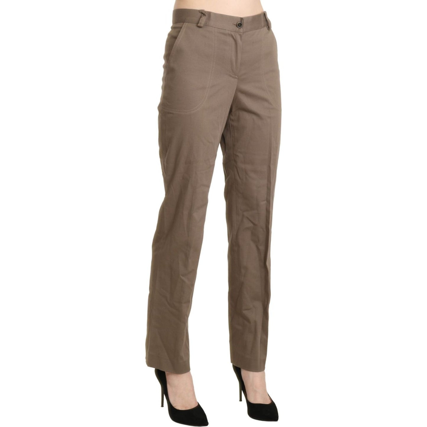 BENCIVENGA Brown High Waist Straight Dress Trouser Pants BENCIVENGA