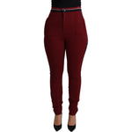 Dolce & Gabbana Red DG Star Striped Skinny Cotton Pant PAN71473-40