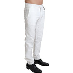 Dolce & Gabbana White Brocade Jaquard Dress Trouser Pants PAN71936-44