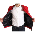 Dolce & Gabbana Red Brocade Bomber Gold Crown Logo Coat Jacket JKT2903-IT48