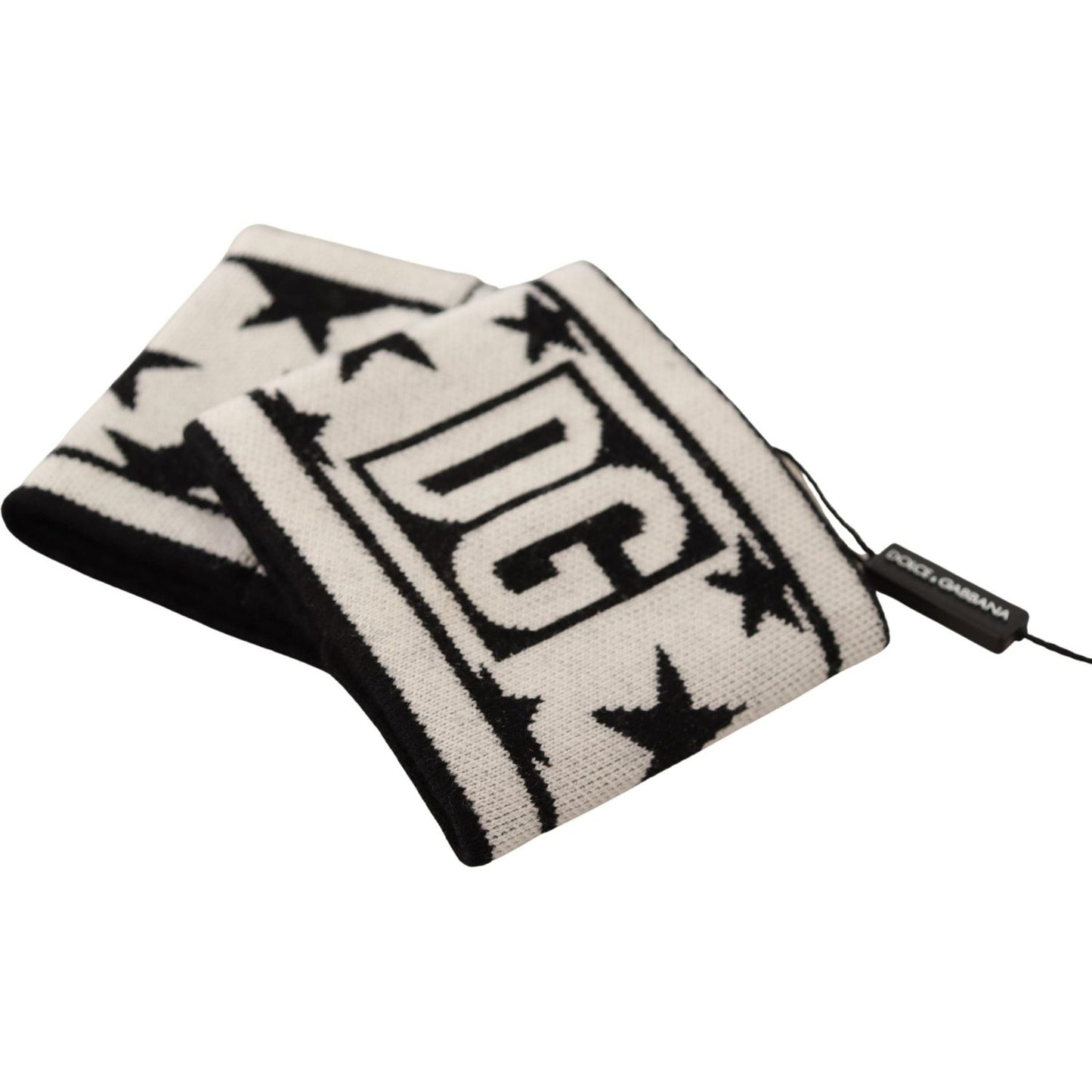 Dolce & Gabbana White Black Wool Logo #DGMILLENNIALS Wristband LB3041