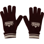 Dolce & Gabbana Red White D&G Logo Crown Cashmere Gloves LB3053 -S
