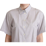 Dolce & Gabbana White Polka Dots Collared Blouse Shirt TSH5971 -42