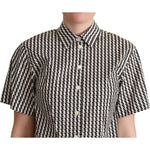 Dolce & Gabbana White Black Fantasy Pattern Shirt TSH5972 -40