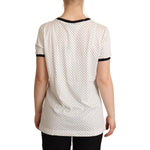 Dolce & Gabbana White Dotted Crewneck Cotton T-shirt TSH6340-46