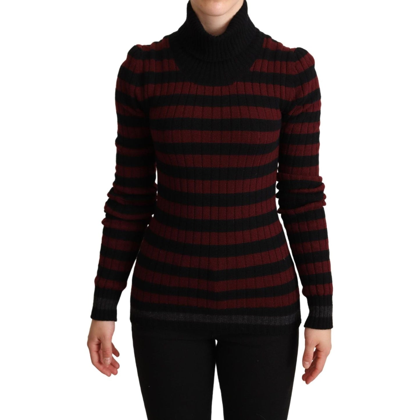 Dolce & Gabbana Black Red Striped Wool Pullover Sweater TSH6004 -40