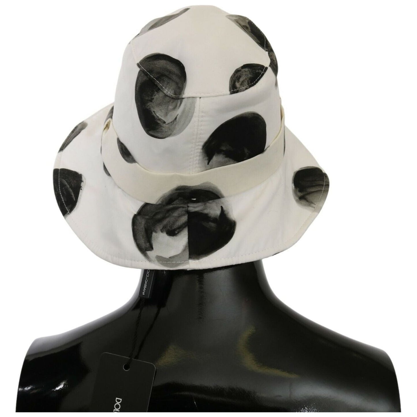 Dolce & Gabbana White Cotton Big Polka Dot Pattern Bucket Hat HAT20070- 58
