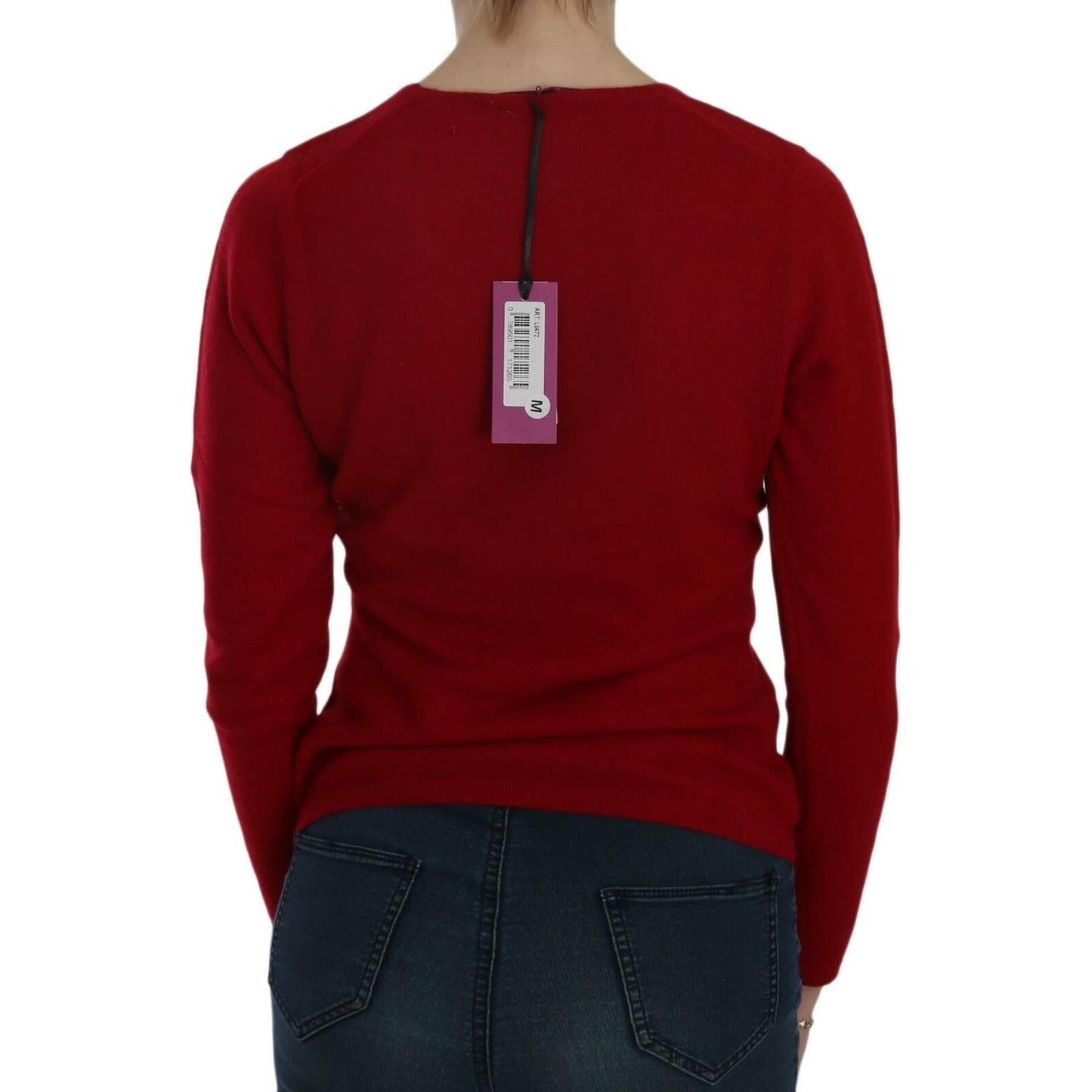 MILA SCHÖN Red Round Neck Pullover Cashmere Sweater TSH3896-M