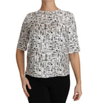 Dolce & Gabbana White Musical Instruments Print Blouse TSH2816- IT36