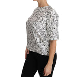 Dolce & Gabbana White Musical Instruments Print Blouse TSH2816- IT36