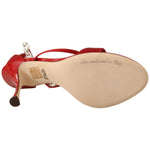 Dolce & Gabbana Red Satin Crystals Sandals Keira Heels Shoes LA9271-38