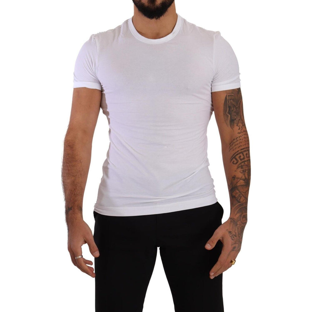 Dolce & Gabbana White Round Neck Cotton Stretch T-shirt Underwear TSH5129-IT3#2