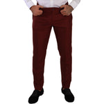 Dolce & Gabbana Red Cashmere Silk Dress Men Trouser Pants PAN72721- 50