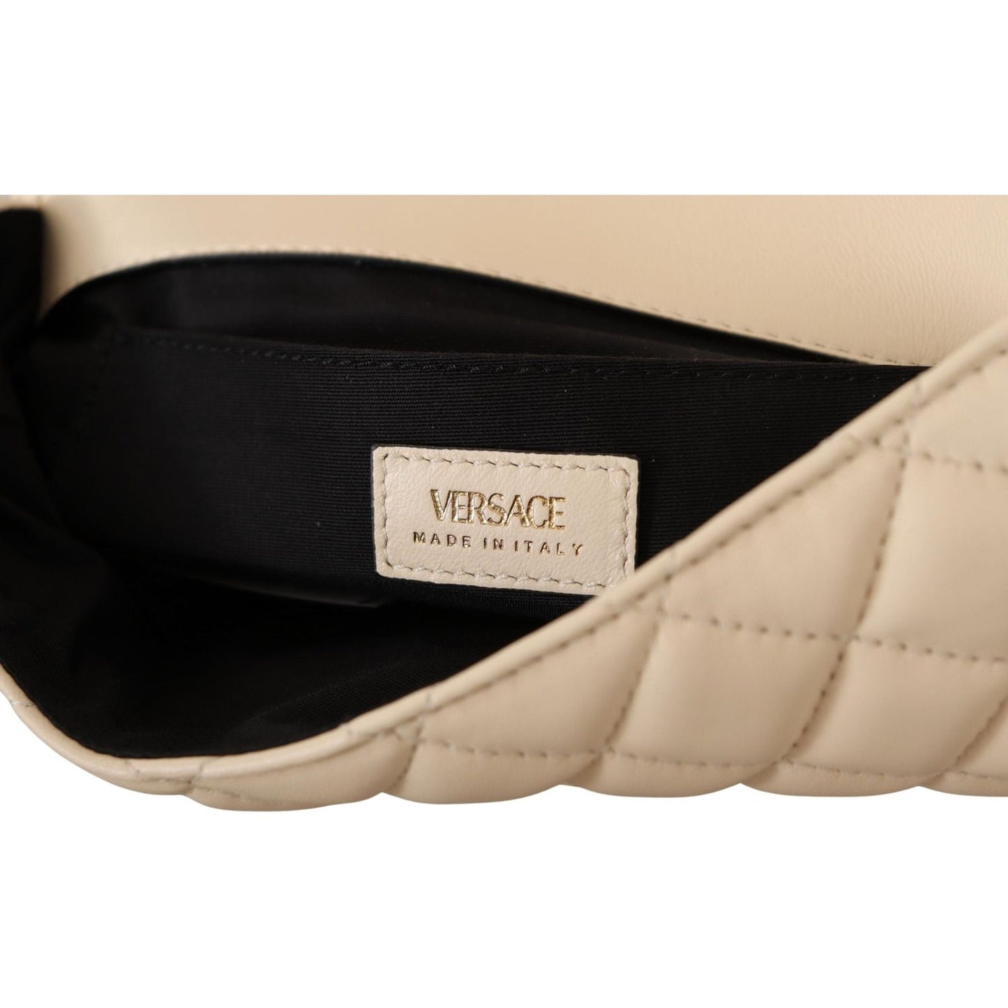 Versace White Nappa Leather Medusa Shoulder Bag Versace