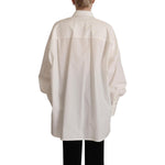 Dolce & Gabbana White Cotton Button Up Collared Long Sleeve Top TSH7630 - 40