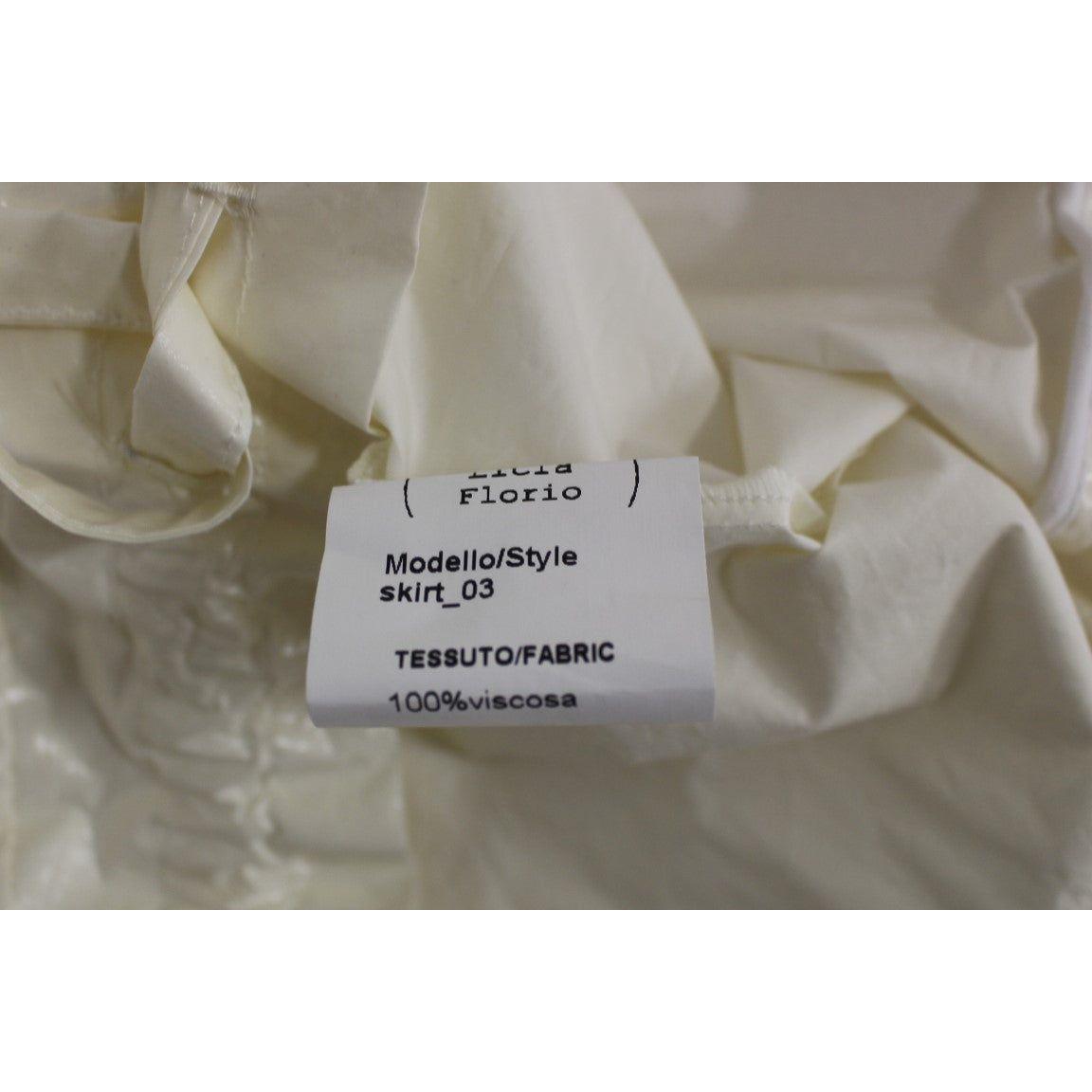 Licia Florio White Above-Knee Stretch Waist Strap Skirt MOM10098-1