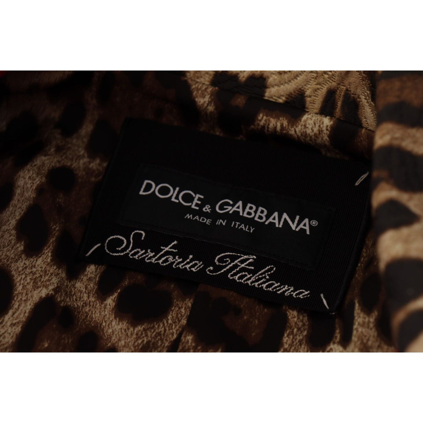 Dolce & Gabbana Red Leopard Wool Trenchcoat Jacket JKT3317- 38