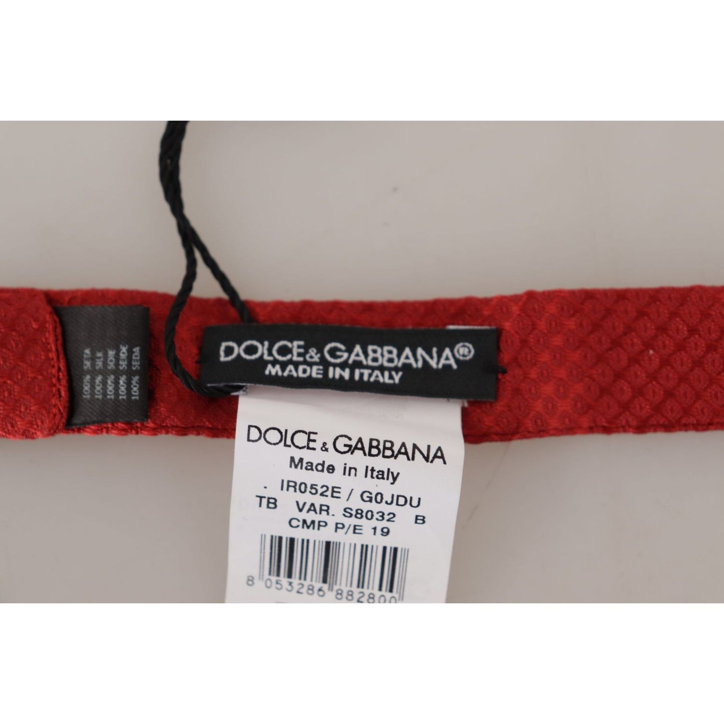 Dolce & Gabbana Red 100% Silk Adjustable Neck Papillon Tie FT3660