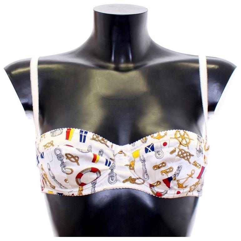 Dolce & Gabbana White Sailor Bra Panty Stretch Underwear MOM24083-2