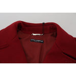 Dolce & Gabbana Red Wool Double Breasted Coat Jacket JKT3348- 52