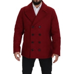 Dolce & Gabbana Red Wool Double Breasted Coat Jacket JKT3348- 52