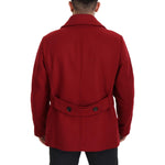 Dolce & Gabbana Red Wool Double Breasted Coat Jacket JKT3348- 52