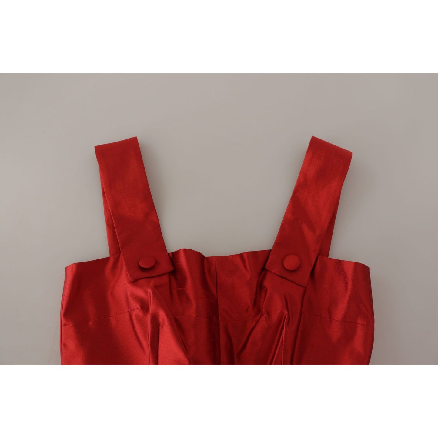 Dolce & Gabbana Red A-line Pleated Satin Silk Dress DR28717 - 38