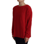 Dolce & Gabbana Red Wool Knit Round Neck Pullover Sweater TSH8061- 38