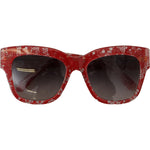Dolce & Gabbana Red Lace Acetate Rectangle Shades DG4231F Sunglasses GLA1180