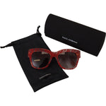 Dolce & Gabbana Red Lace Acetate Rectangle Shades DG4231F Sunglasses GLA1180