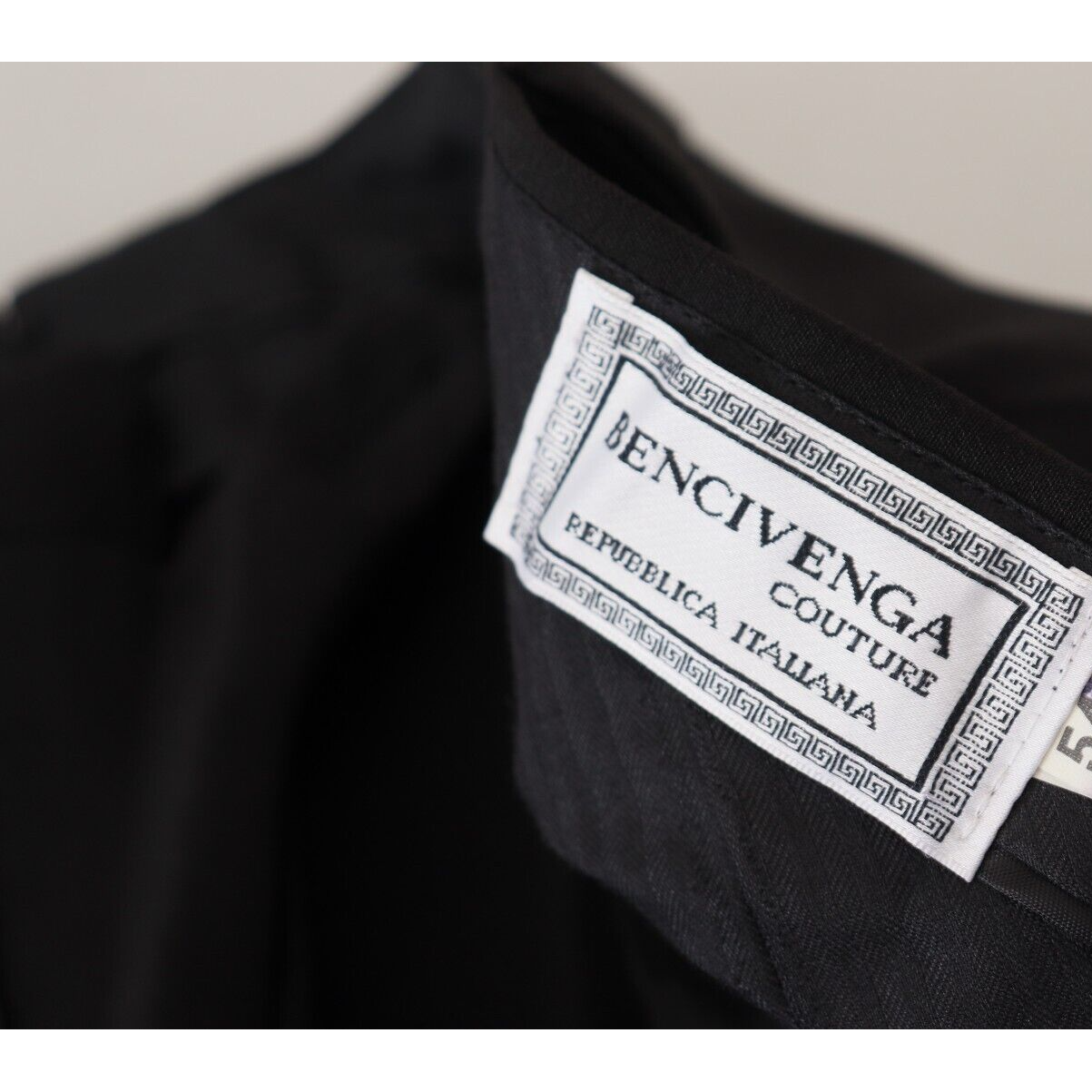 BENCIVENGA Black Straight Fit Men Formal Trousers Pants BENCIVENGA