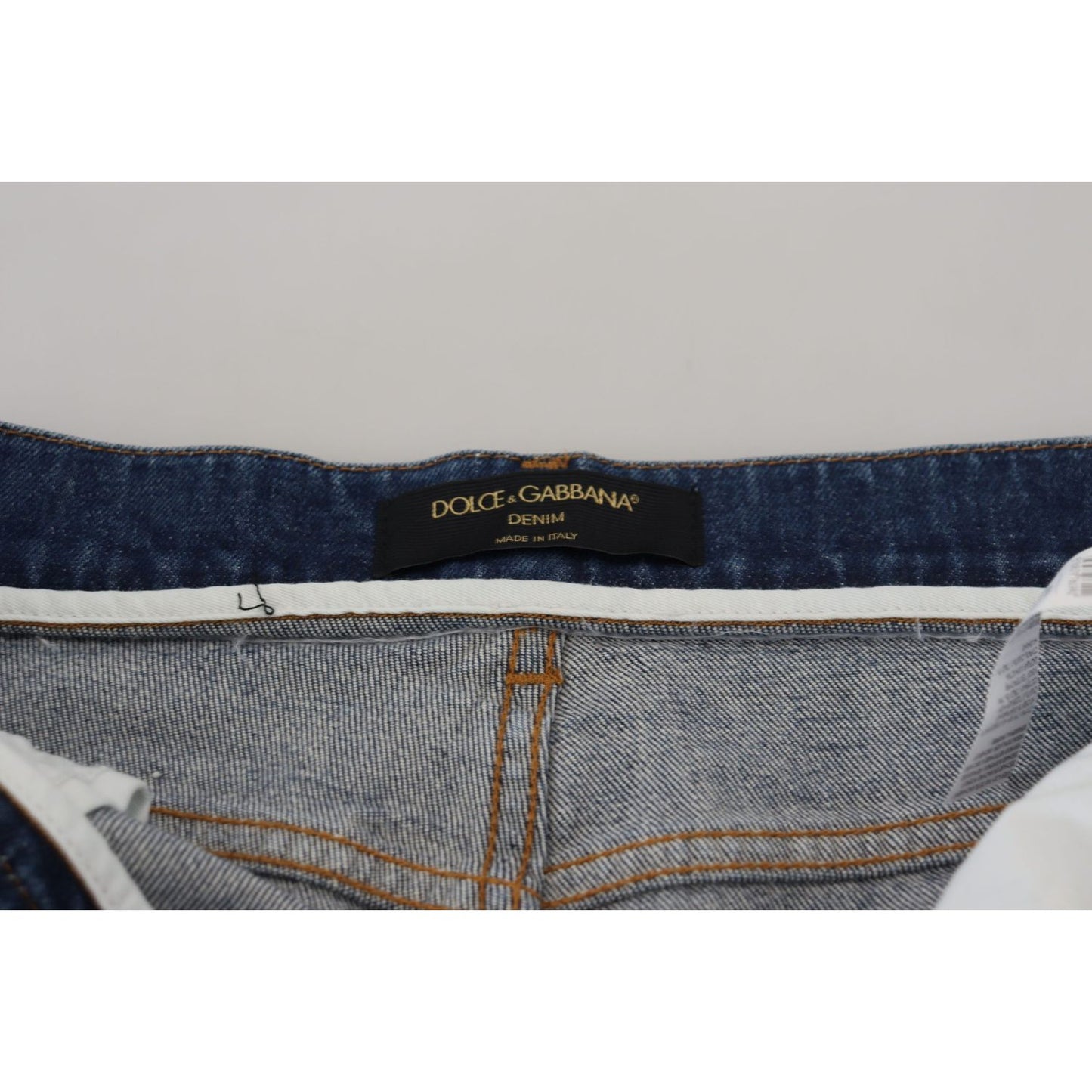 Dolce & Gabbana Blue Cotton High Waist Skinny Denim Jeans PAN74028 - 40
