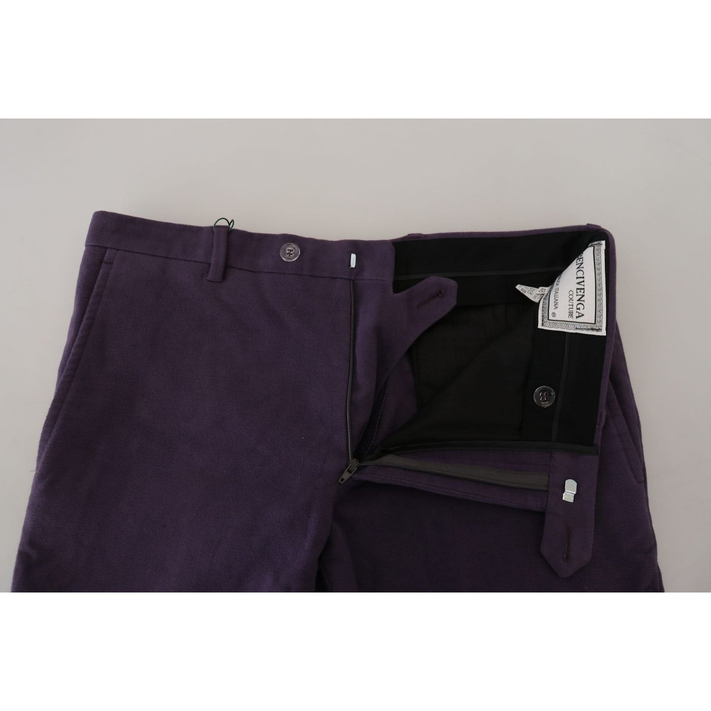 BENCIVENGA Purple Pure Cotton Tapered Mens Pants BENCIVENGA