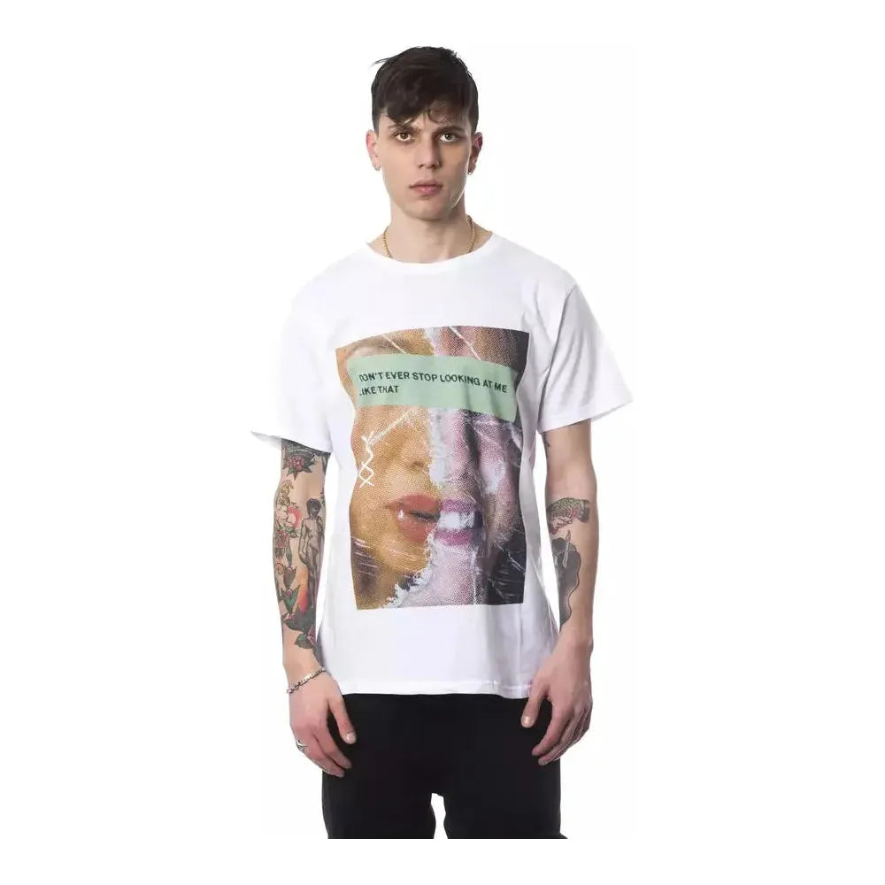 Nicolo Tonetto White Cotton Men T-Shirt NI-12969-M