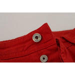 Dolce & Gabbana Red Cotton Straight Fit Men Denim Jeans PAN72931-46