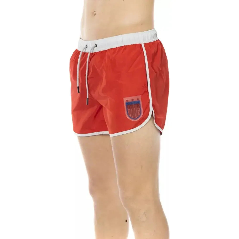 Bikkembergs Red Polyester Men Swim Short BI-22663-S