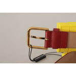 Dolce & Gabbana Red Leather Yellow DEVOTION Heart Bag Buckle Belt WMB184 - 75