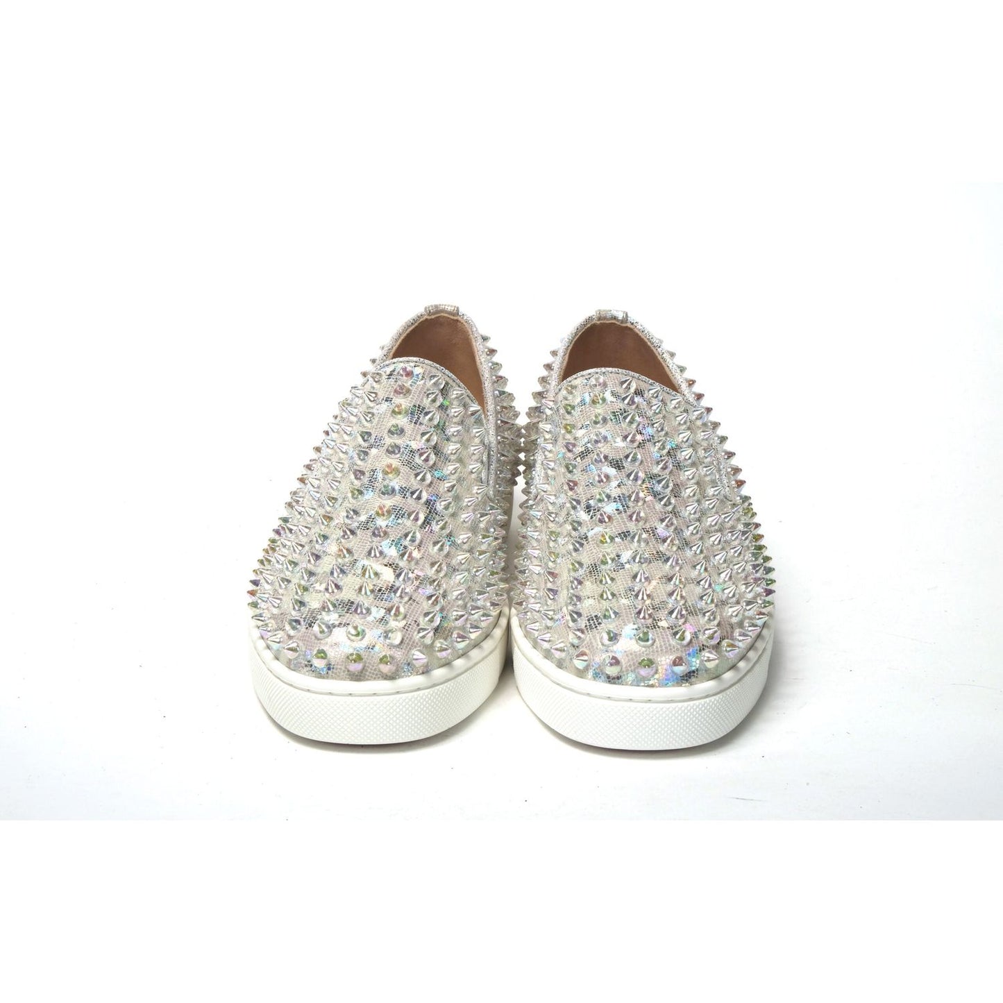Christian Louboutin White Ab/Clear Ab Roller Boat Woman Flat Sneaker CL059-35.5-FBB-162