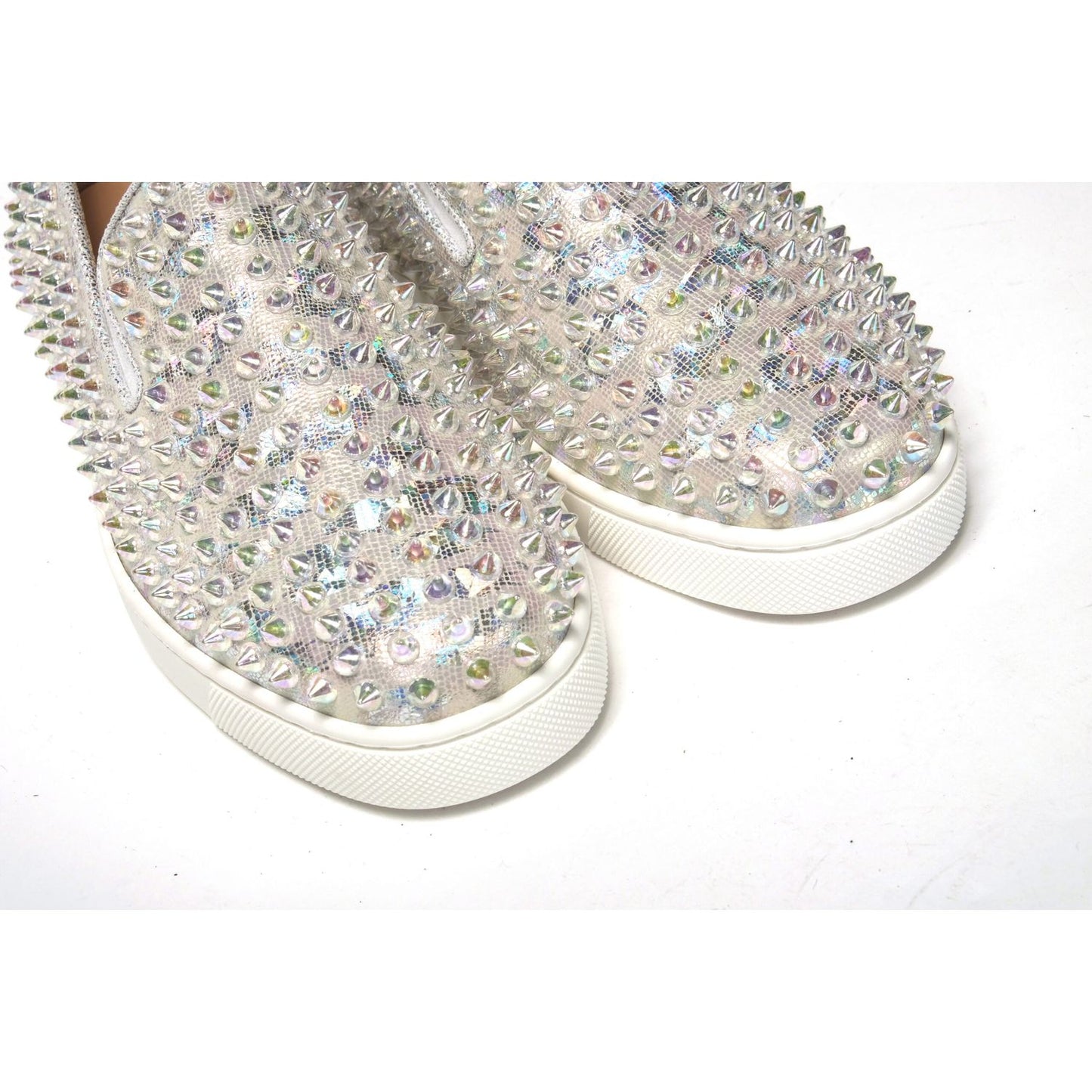 Christian Louboutin White Ab/Clear Ab Roller Boat Woman Flat Sneaker CL059-35.5-FBB-162