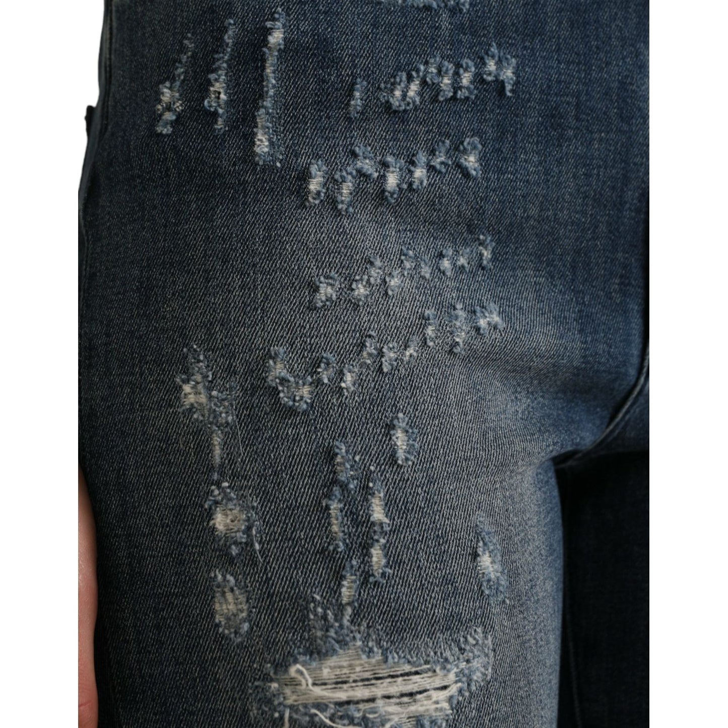 Dolce & Gabbana Dark Blue Distressed GRACE Skinny Denim Jeans PAN75008-40