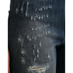 Dolce & Gabbana Dark Blue Distressed GRACE Skinny Denim Jeans PAN75008-40