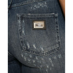 Dolce & Gabbana Dark Blue Distressed GRACE Skinny Denim Jeans PAN75008-40