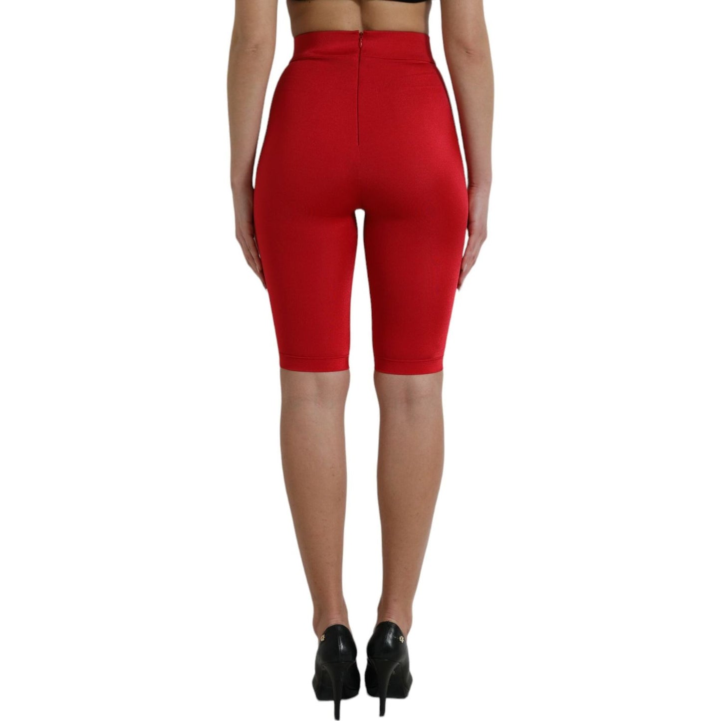 Dolce & Gabbana Red Stretch High Waist Cropped Leggings Pants PAN74928-40