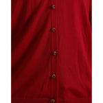 Dolce & Gabbana Red Wool V-neck Buttoned Cardigan Sweater TSH84793-50