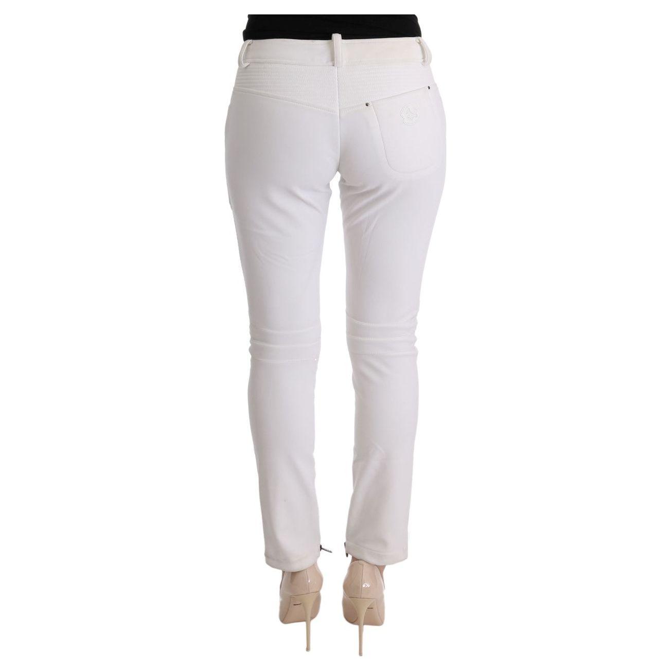 Ermanno Scervino White Cotton Slim Fit Casual Pants SIG30310-1