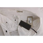 Ermanno Scervino White Cotton Slim Fit Casual Pants SIG30310-1