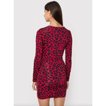 Love Moschino Chic Leopard Texture Dress in Pink and Black LO-10223-IT40|S