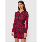 Love Moschino Chic Leopard Texture Dress in Pink and Black LO-10223-IT40|S
