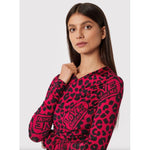 Love Moschino Chic Leopard Texture Dress in Pink and Black LO-10223-IT40|S